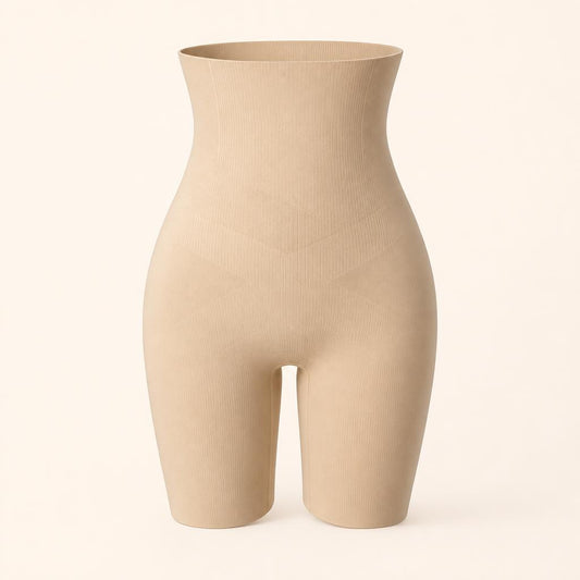 Short moldeador sin costuras beige de cintura alta
